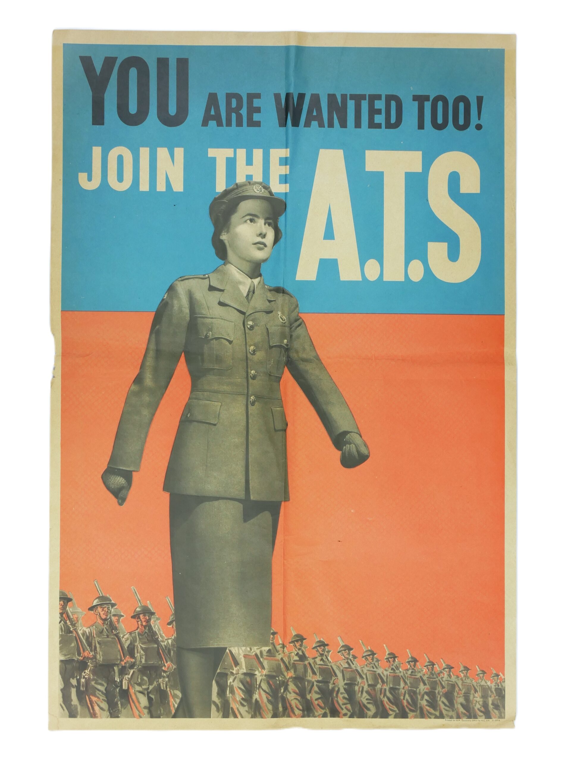 Original WW2 ATS Poster - You Are Wanted Too! Join The A.T.S