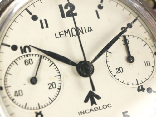 Lemania Royal Navy Nuclear Sub Non-Lume Military Chronograph