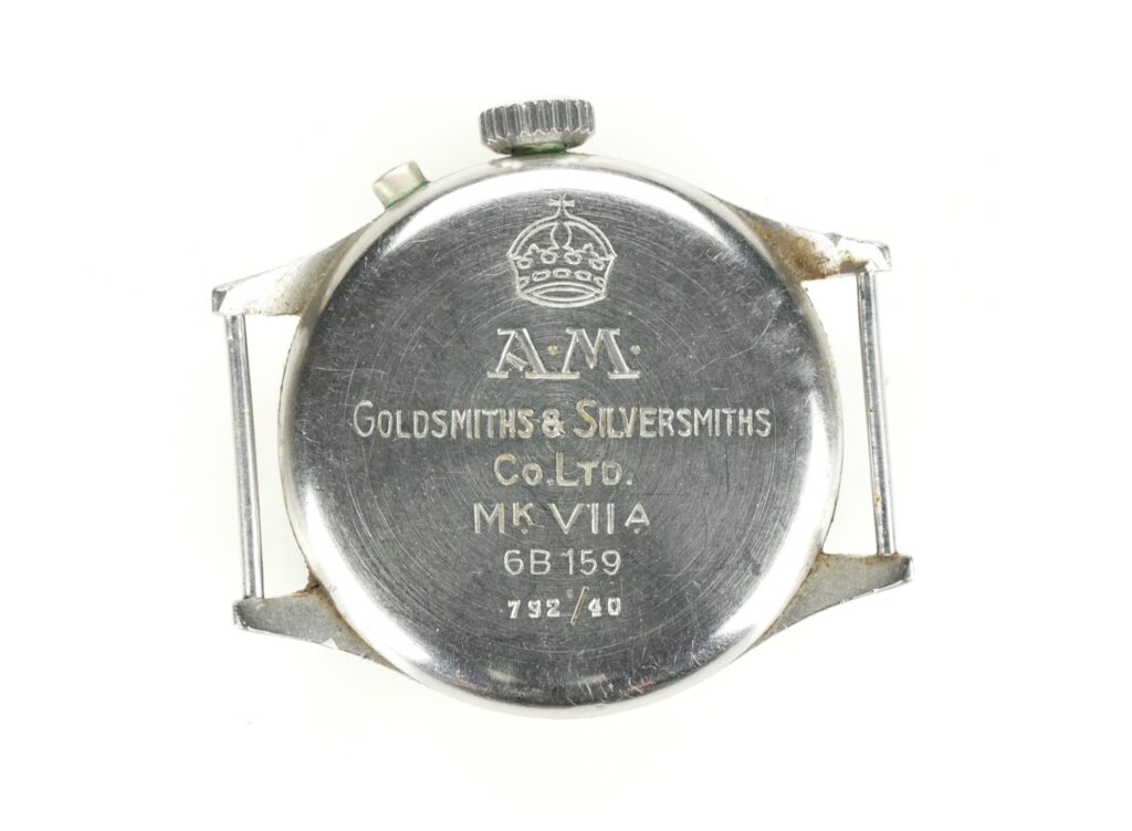 WWII Movado Weems Mk VIIA 6B/159 case back with RAF markings