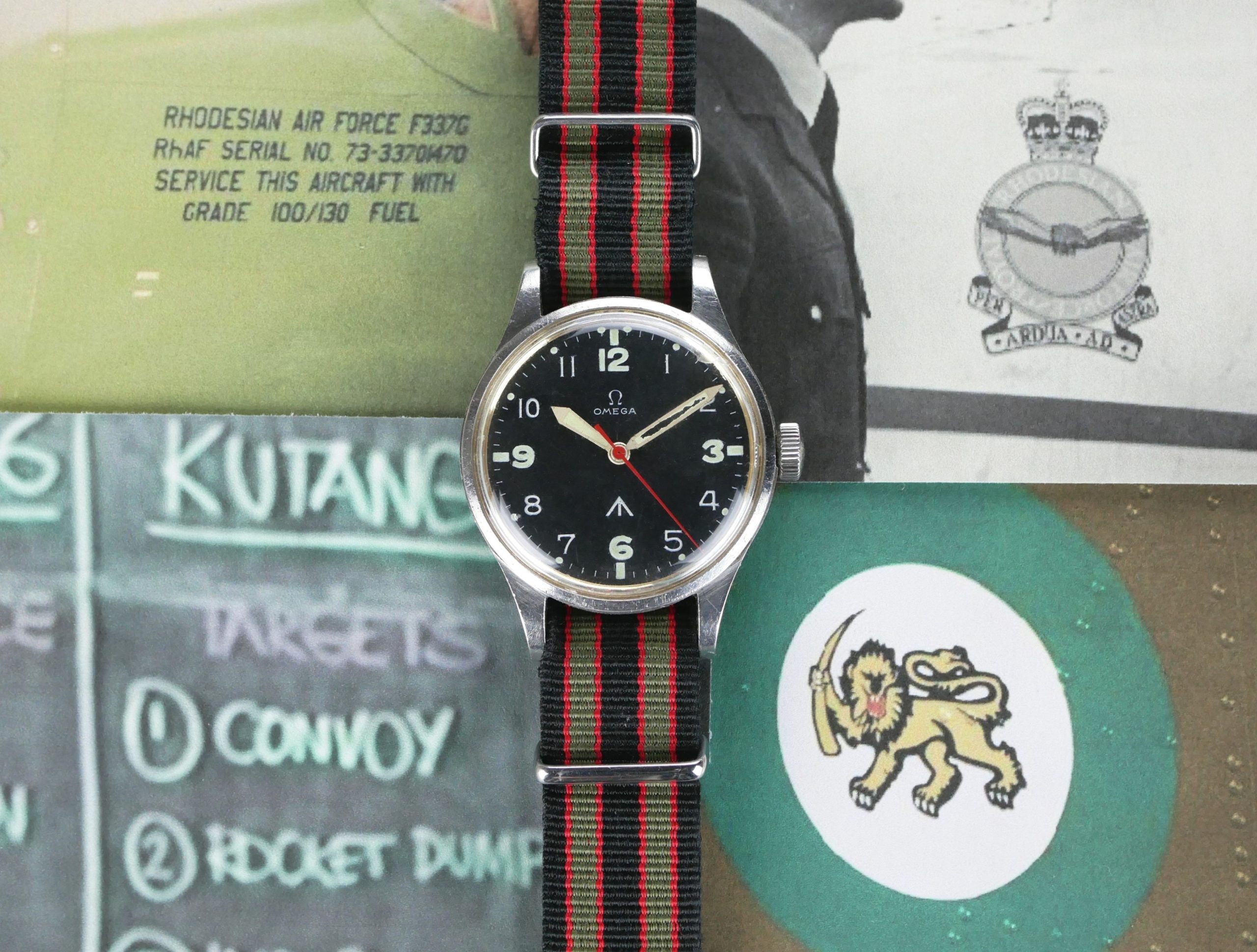 Omega Rhodesian 1956 6B/542 Thin Arrow Pilot's Watch