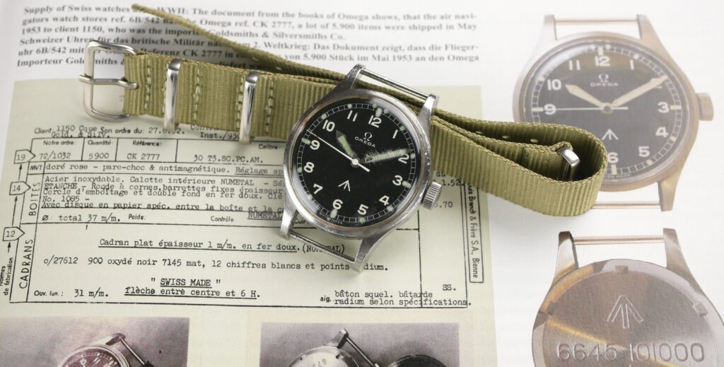 Omega 53 Thin Arrow RAF Watch