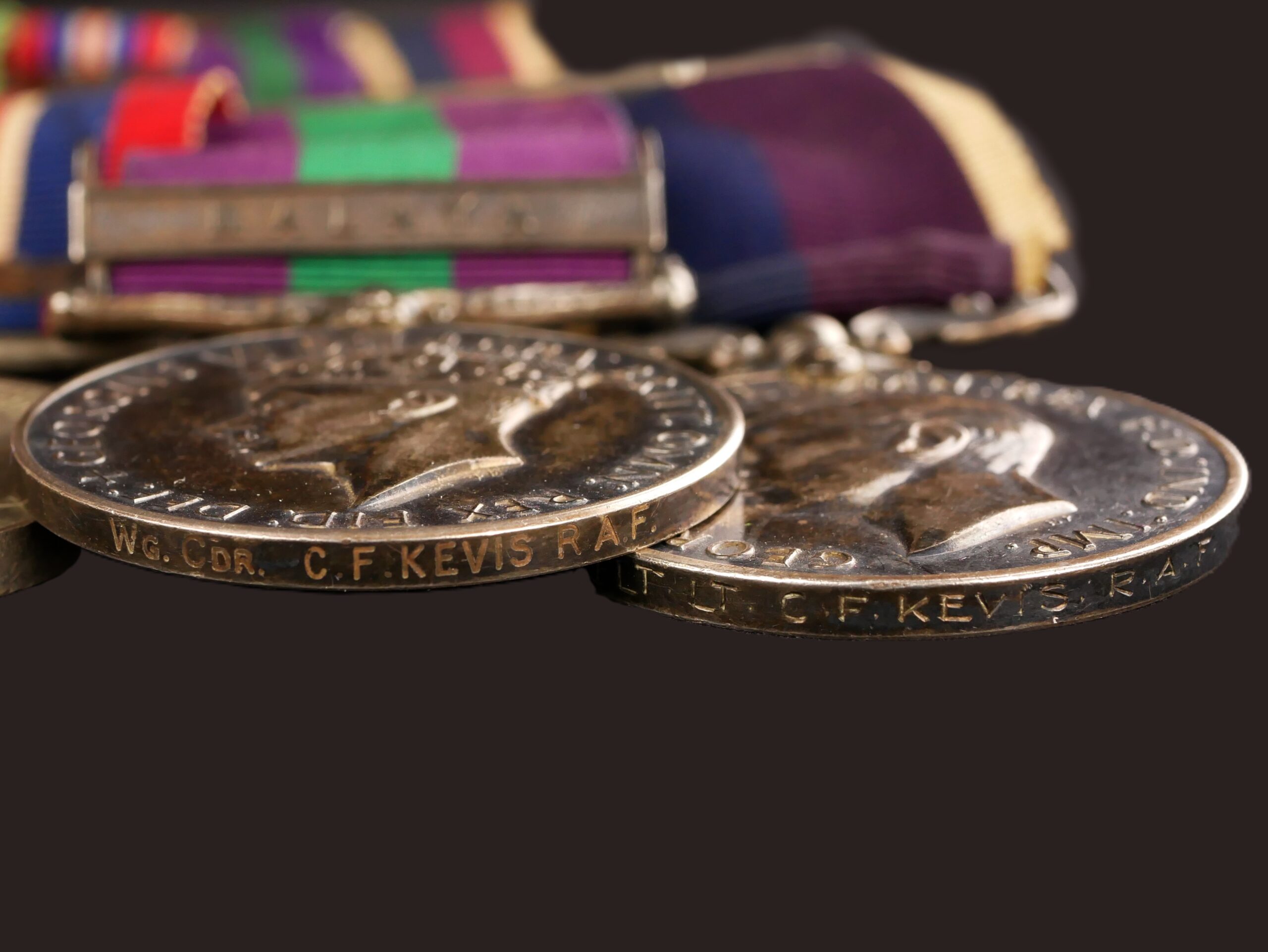 RAF Wing Commander C. F. Kevis (46064) six-medal group engravings