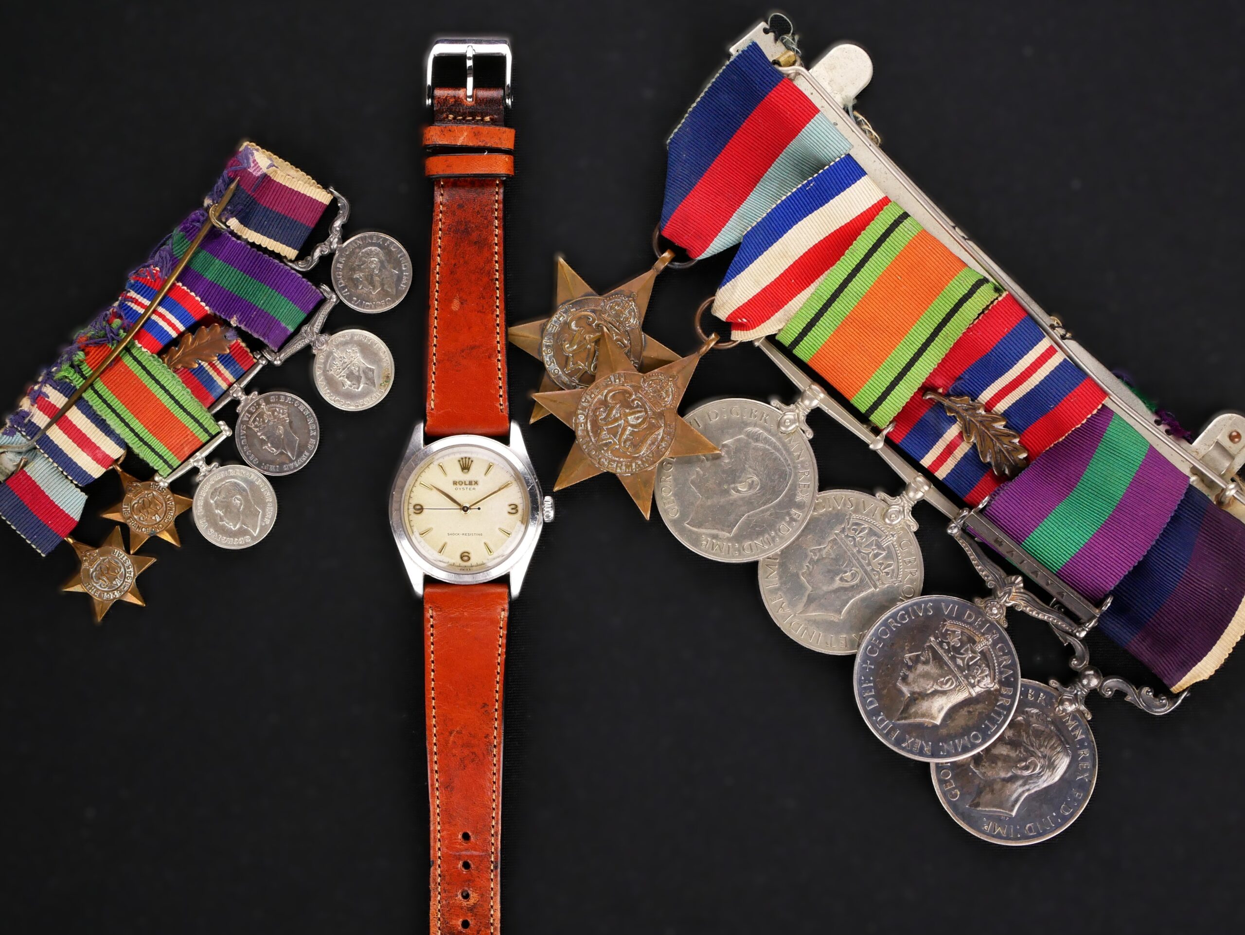 RAF Wing Commander C. F. Kevis (46064) six-medal group accompany Rolex 6082 Watch c.1952