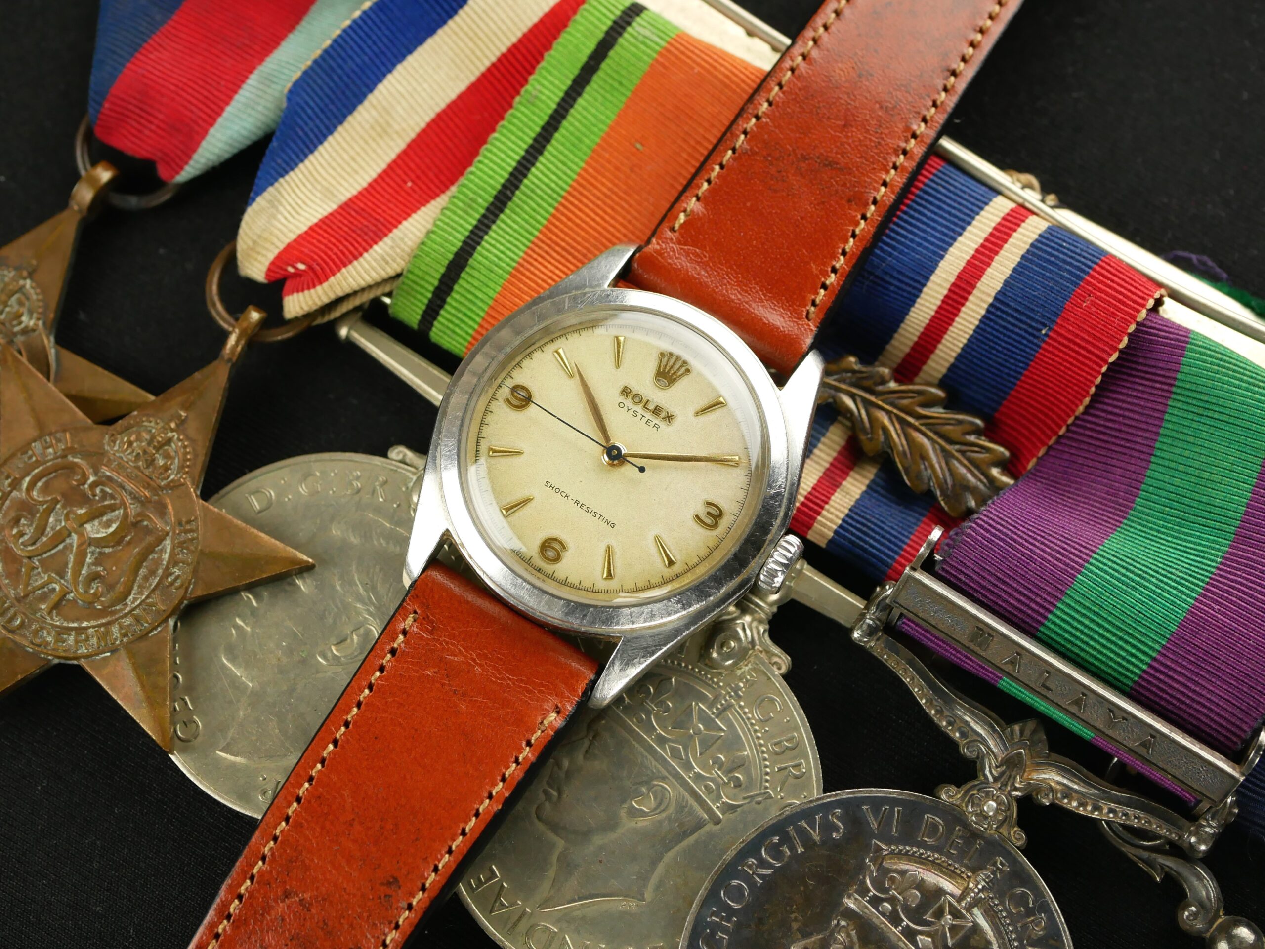 RAF Wing Commander C. F. Kevis (46064) six-medal group accompany Rolex 6082 Watch c.1952
