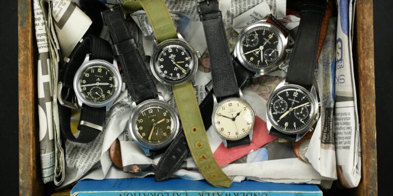 Six british issued vintage military watches