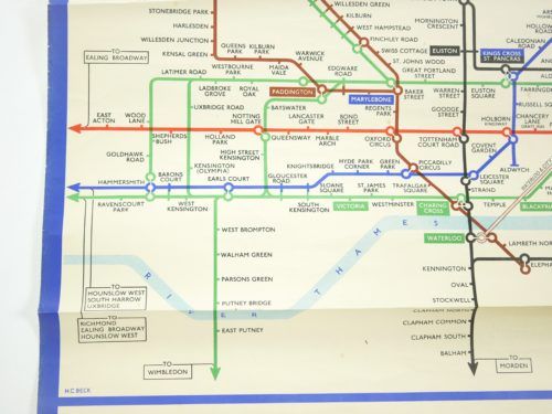 Original 1946 London Underground Map by H C Beck