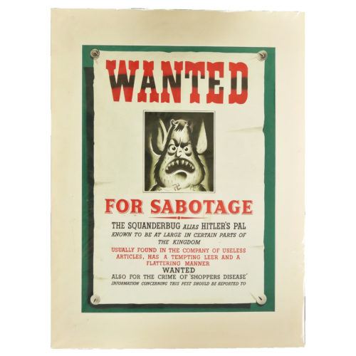 Wanted For Sabotage The Squanderbug Poster