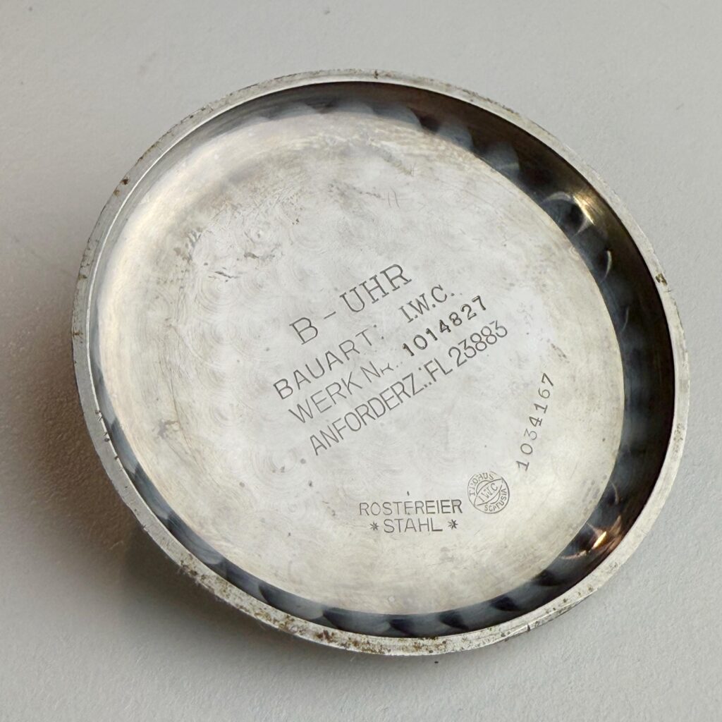 IWC B-Uhr German Luftwaffe Pilots Watch inside case back